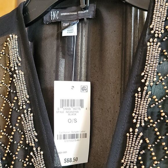 INC black fancy dress shawl O/S NWT 🖤 - Picture 3 of 4
